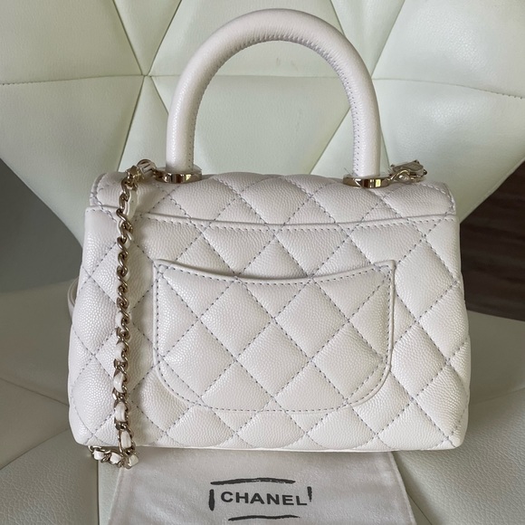 Chanel Coco Handle Extra Mini Bag White Caviar Leather LGHW. - Picture 6 of 14